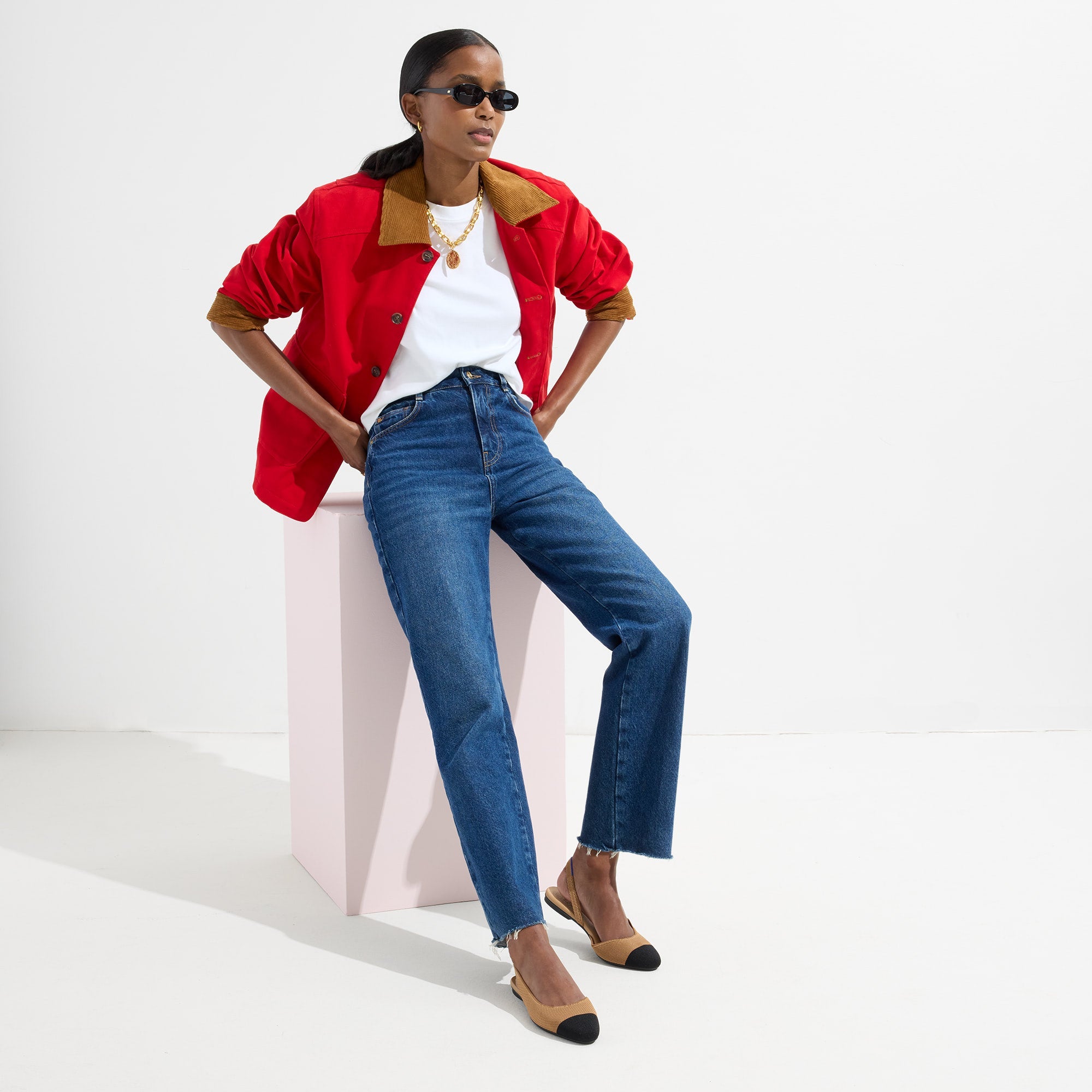 The Almond Slingback - Tawny Captoe